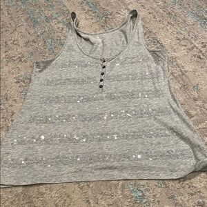Old Navy Gray Sequin Tank Top